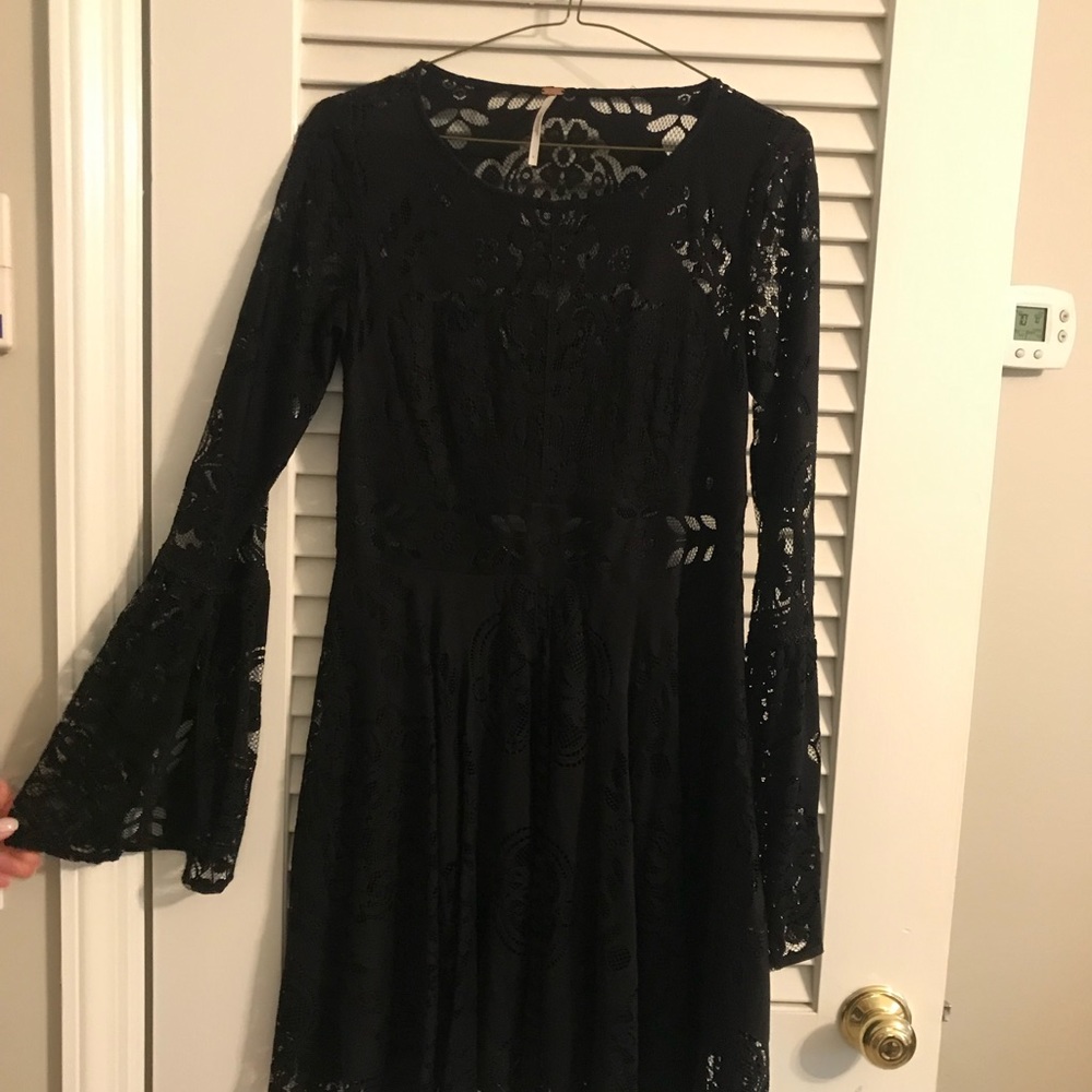 Black lace free people dress